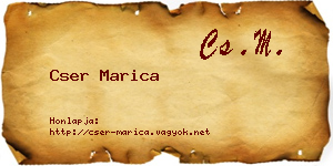 Cser Marica névjegykártya